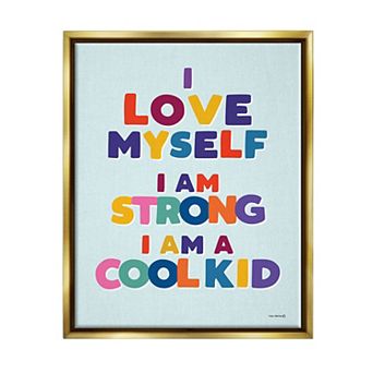 Stupell Home Decor Self-Esteem Phrases Framed Canvas Wall Art