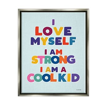 Stupell Home Decor Self-Esteem Phrases Framed Canvas Wall Art
