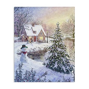 Stupell Home Decor Kids Playing in Snow Canvas Wall Art