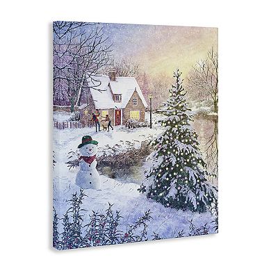 Stupell Home Decor Kids Playing in Snow Canvas Wall Art