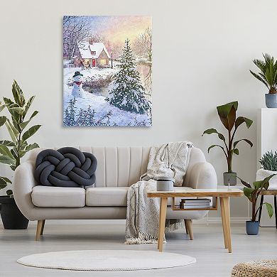 Stupell Home Decor Kids Playing in Snow Canvas Wall Art