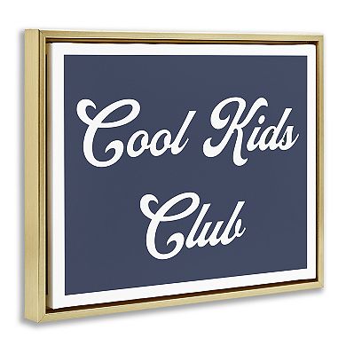 Stupell Home Decor Cool Kids Club Framed Canvas Wall Art