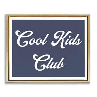 Stupell Home Decor Cool Kids Club Framed Canvas Wall Art