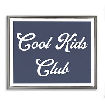 Stupell Home Decor Cool Kids Club Framed Canvas Wall Art