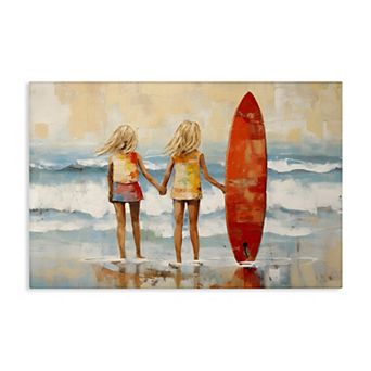 Stupell Home Decor Kids Beach Surfboard Canvas Wall Art