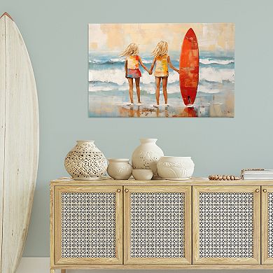 Stupell Home Decor Kids Beach Surfboard Canvas Wall Art