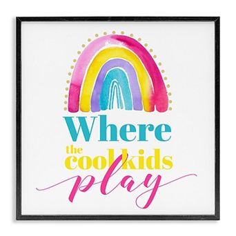 Stupell Home Decor Cool Kids Play Phrase Framed Wall Art