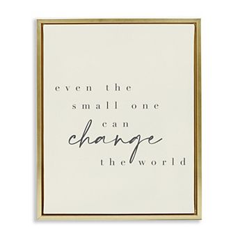 Stupell Home Decor Change The World Uplifting Nursery Framed Canvas Wall Art