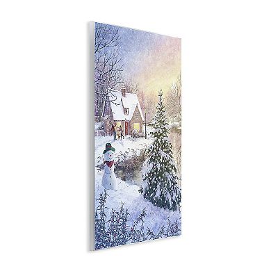 Stupell Home Decor Kids Playing in Snow Plaque Wall Art