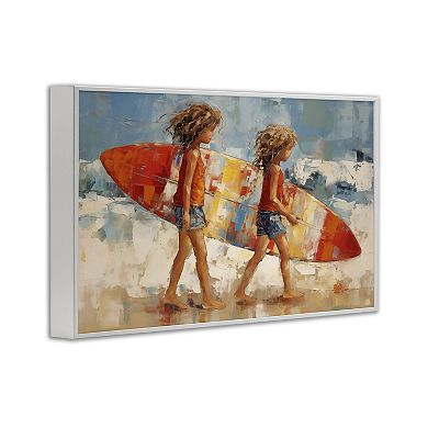 Stupell Home Decor Kids Surfboard Framed Wall Art
