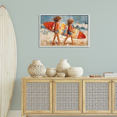 Stupell Home Decor Kids Surfboard Framed Wall Art
