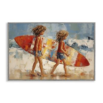 Stupell Home Decor Kids Surfboard Framed Wall Art