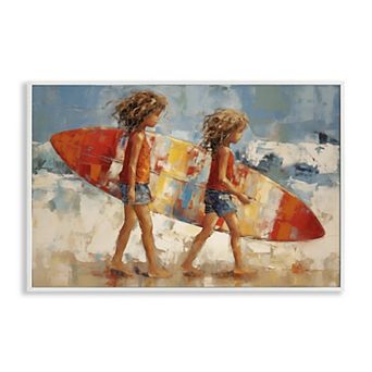 Stupell Home Decor Kids Surfboard Framed Wall Art