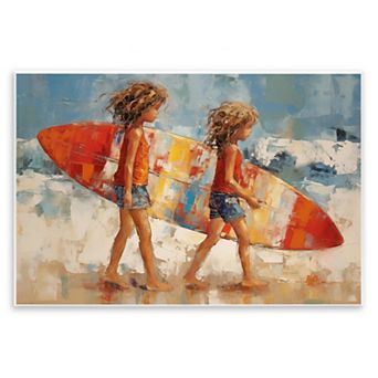 Stupell Home Decor Kids Surfboard Plaque Wall Art