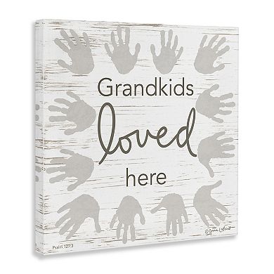 Stupell Home Decor Grandkids Loved Here Handprint Canvas Wall Art