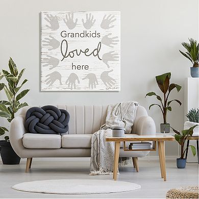 Stupell Home Decor Grandkids Loved Here Handprint Canvas Wall Art