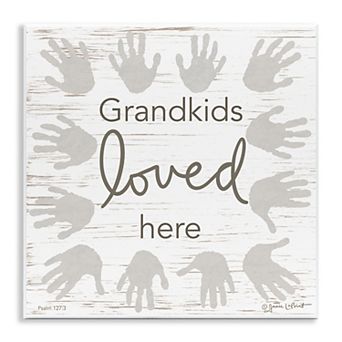 Stupell Home Decor Grandkids Loved Here Handprint Plaque Wall Art