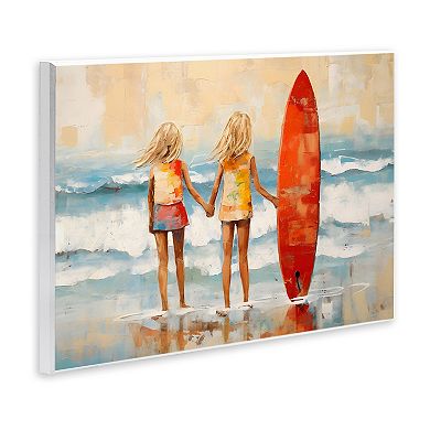 Stupell Home Decor Kids Beach Surfboard Plaque Wall Art