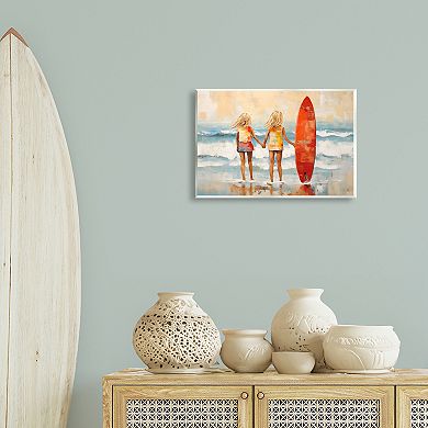 Stupell Home Decor Kids Beach Surfboard Plaque Wall Art