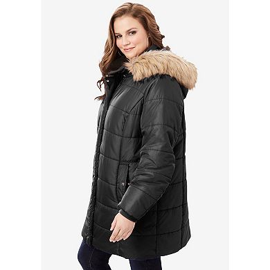 Roaman's Women's Plus Size Plus Size Classic Length Puffer Coat