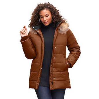 Roaman's Women's Plus Size Plus Size Classic Length Puffer Coat