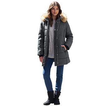 Roaman's Women's Plus Size Classic Length Puffer Coat