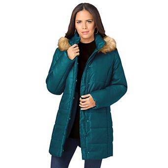Roaman's Women's Plus Size Classic Length Puffer Coat