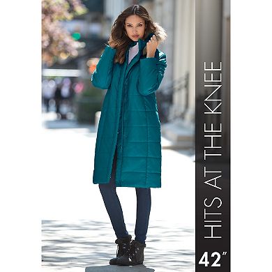 Roaman's Women's Plus Size Knee Length Puffer Coat