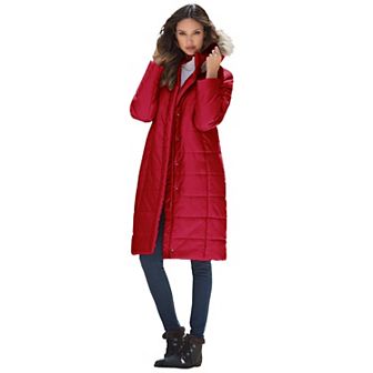 Roaman's Women's Plus Size Plus Size Knee Length Puffer Coat