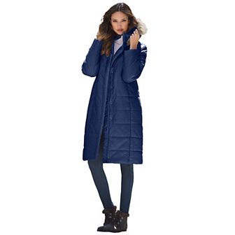 Roaman's Women's Plus Size Plus Size Knee Length Puffer Coat