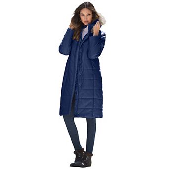 Roaman's Women's Plus Size Plus Size Knee Length Puffer Coat