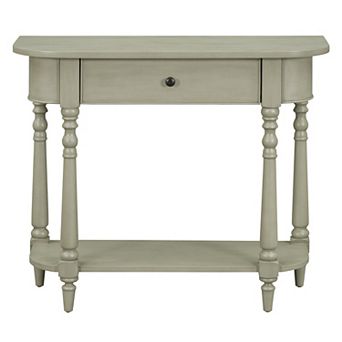 Merax Narrow Console Table with Curved Corner, Retro Entryway Table