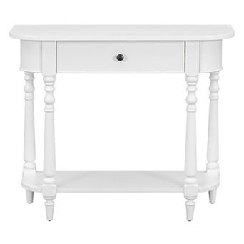 Merax Narrow Console Table with Curved Corner, Retro Entryway Table