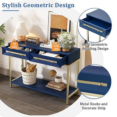 Merax Entryway Table, Console Table with Two Drawers, Retro Hallway Table