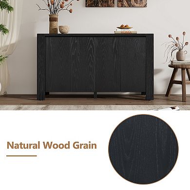 Merax Buffet Cabinet with Storage, 4-Door Retro Wood Sideboard