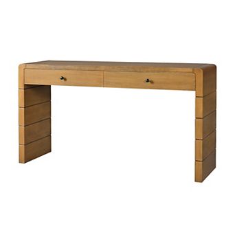 Merax Curved Console Table with Storage, Wooden Entryway Table