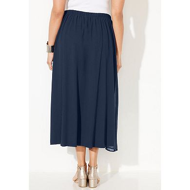 Catherines Women's Plus Size Flowy Chiffon Skirt