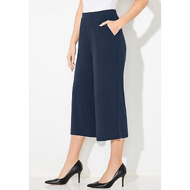 Catherines Women's Plus Size Anywear Wide Leg Capri