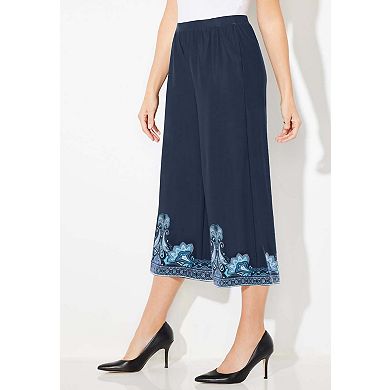 Catherines Women's Plus Size Anywear Wide Leg Capri