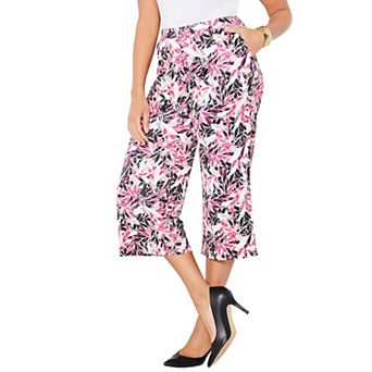 Catherines Women's Plus Size Anywear Wide Leg Capri