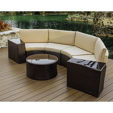 Nestl 7 Piece Patio Semi Circle Conversation Set