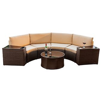 Nestl 7 pc Patio Semi Circle Conversation Set