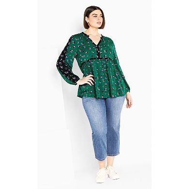 Avenue Women's Plus Size Floral Fields Tunic