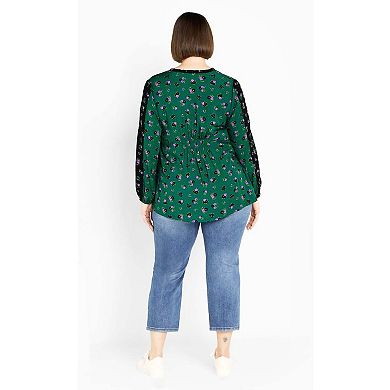 Avenue Women's Plus Size Floral Fields Tunic