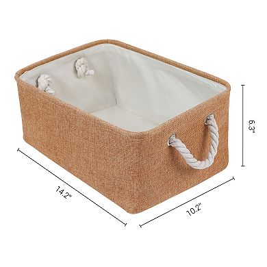 Storage Bin with Handles for Shelves Closet, 3 Pack Collapsible Storage Basket