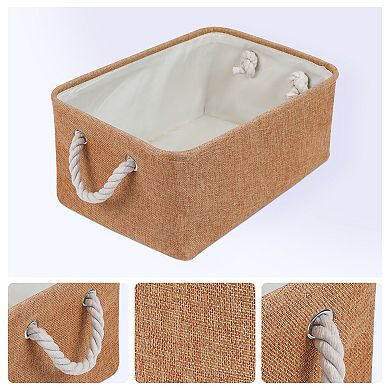 Storage Bin with Handles for Shelves Closet, 3 Pack Collapsible Storage Basket