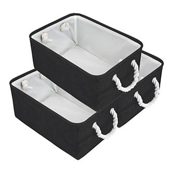 Storage Bin with Handles for Shelves Closet, 3 Pack Collapsible Storage Basket