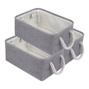 Storage Bin with Handles for Shelves Closet, 3 Pack Collapsible Storage Basket