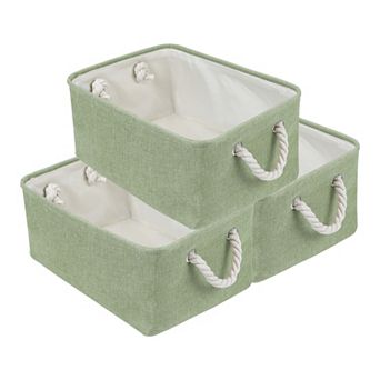 Storage Bin with Handles for Shelves Closet, 3 Pack Collapsible Storage Basket