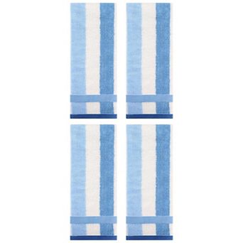 4 Pack Hand Towels, Striped Cotton Absorbent Soft Decorative Towel for Bathroom 13"x29"